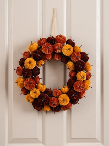 Scottish Everlastings Ltd Brown Velvet Pumpkin Wreath (V31607) | £40