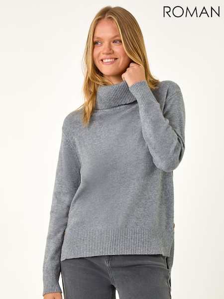 Roman Grey Soft Roll Neck Jumper (V31612) | £42