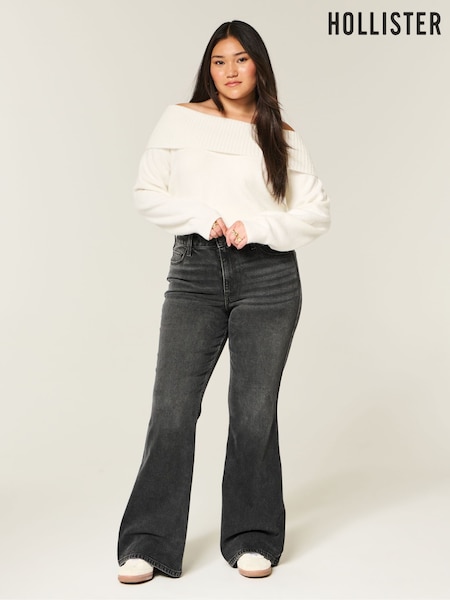 Hollister High Rise Flare Black Jeans (V31630) | £40