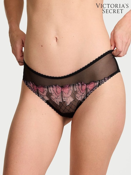 Victoria's Secret Black Cheeky Bow Embroidery Knickers (V31691) | £18
