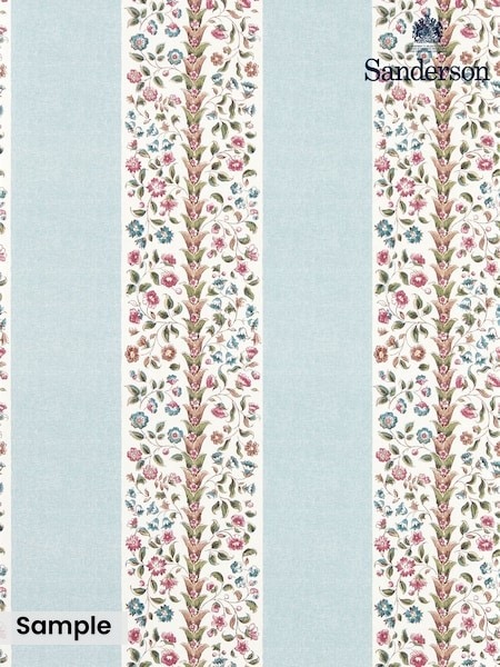 Sanderson Mineral Blue/Wisteria Highgrove Pergola Stripe A4 Wallpaper Sample (V31794) | £1
