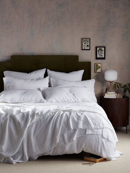 Secret Linen Store White 100% Linen Extra Deep Fitted Fitted Sheet (V31850) | £85 - £239