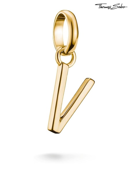 Thomas Sabo Gold Charm Connect  Letter V Pendant (V31901) | £30