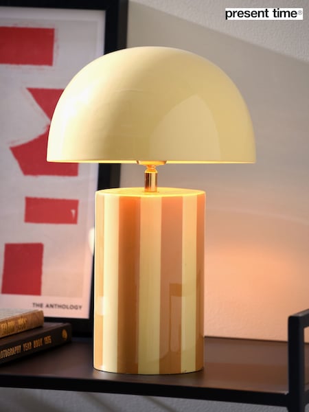 Present Time Ochre Yellow Rayado Table Lamp (V31968) | £101