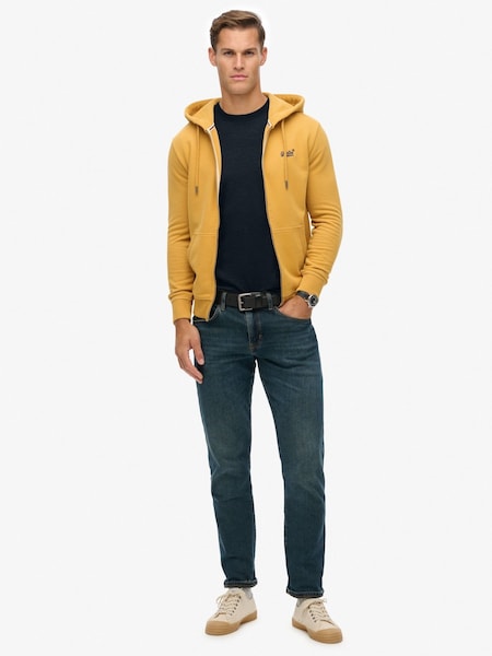 Superdry Yellow Essential Logo Half Brushed Zip Hoodie (V32125) | £55