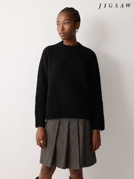 Jigsaw Black Soft Boucle Jumper (V32324) | £145