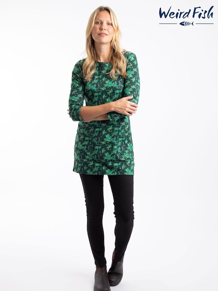 Weird Fish Green Dandy Sparkle Jersey Tunic (V32378) | £48