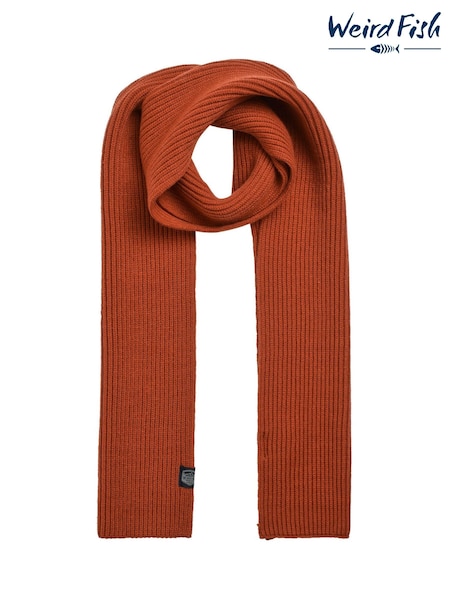 Weird Fish Orange Stornoway Ribbed Scarf (V32400) | £28