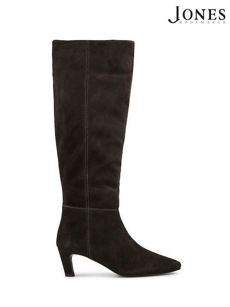 Jones Bootmaker Brown Candra Leather Stiletto Heel Long Boots (V32419) | £160