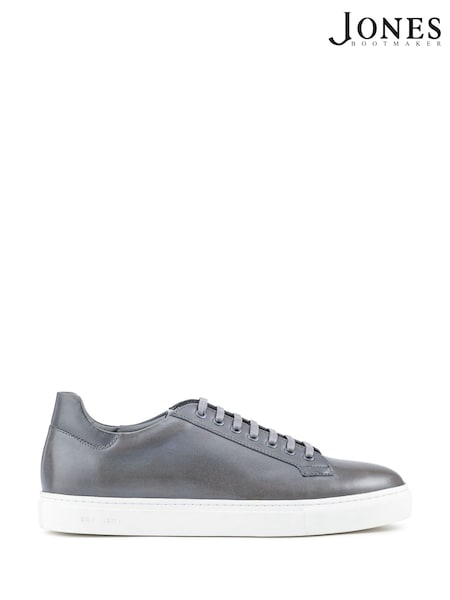 Jones Bootmaker Grey Simon Leather Mens Trainers (V32426) | £99