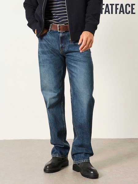 Indigo Blue - Regular Fatface Relaxed Straight Fit Jeans