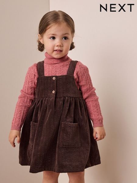Chocolate Brown - Sleeveless Cord Pinafore (3mths-8yrs)