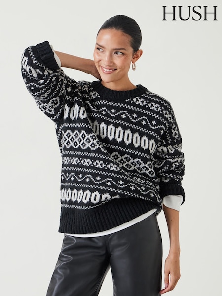 Hush Black Georgie Fairisle Jumper (V32720) | £120
