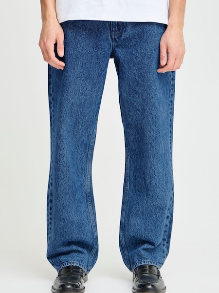 !Solid Blue Straight Leg Denim Jeans (V32846) | £75