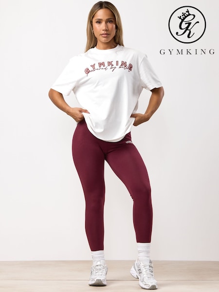 Gym King White Powered By Belief Boyfriend T-Shirt (V32956) | £30