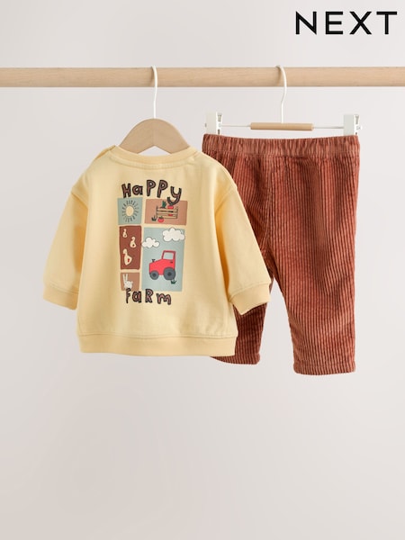 Yellow Farm - Sweatshirt And Cord Trousers Baby Set 2 Piece (0mths-2yrs)