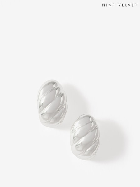 Mint Velvet Silver Plated Twist Earrings (V34632) | £35