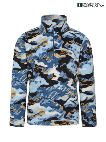 Mountain Warehouse Light Blue Kids Pursuit Printed Half Zip Fleece (V34794) | £19