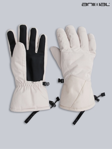 Animal White Glacier Herringbone Ski Gloves (V34849) | £42