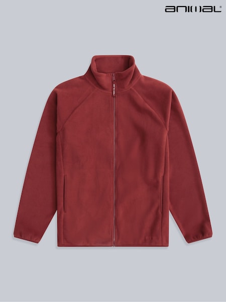 Animal Red Mens Stockholm Full-Zip Fleece (V34851) | £40