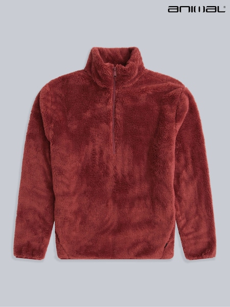 Animal Red Teddy Half Zip Fleece (V34859) | £35