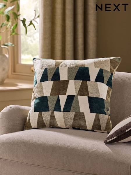Cut Velvet Geo Zig Cushion