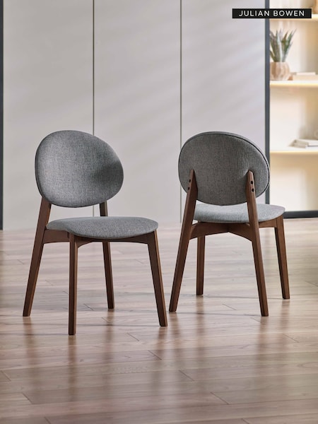 Set of 2 Walnut and Grey Artemis Dining Chairs (V35029) | £215