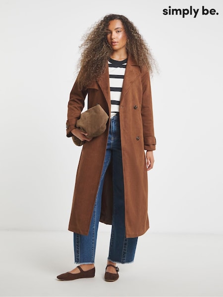 Simply Be Natural Suedette Trench Coat (V35086) | £70