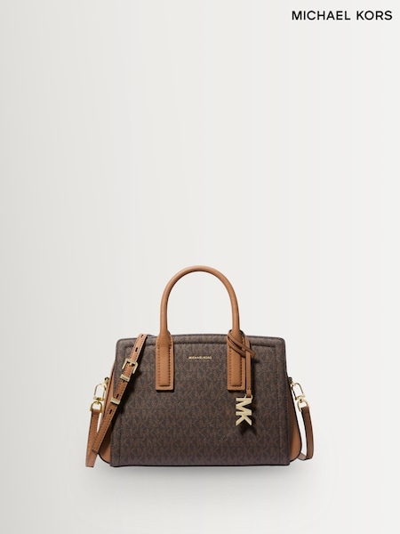 Michael Kors Brown/Acorn Laila Small Satchel Bag (V35125) | £230