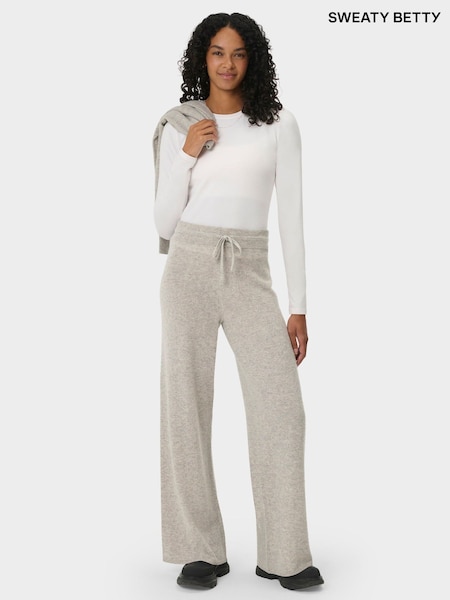 Sweaty Betty Grey Cashmere Wide Leg Trousers (V35141) | £150