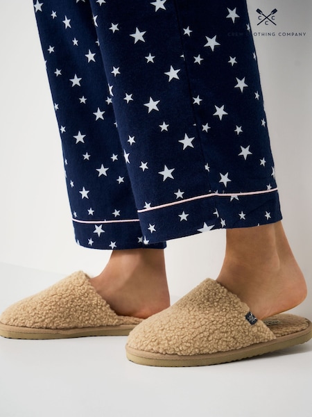 Crew Clothing Brown Borg Mule Slippers (V35163) | £35