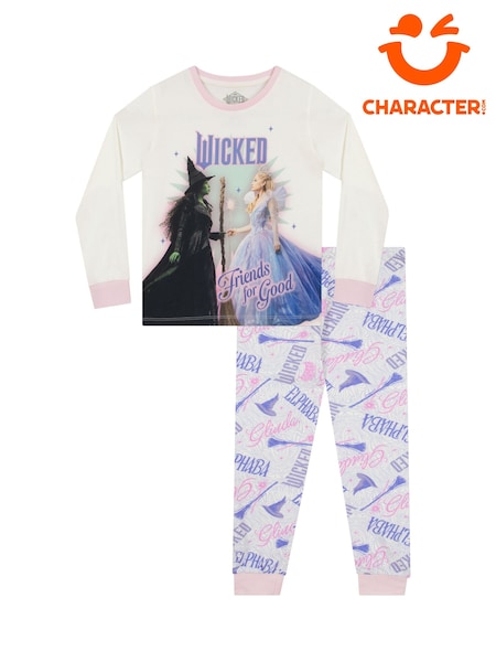 Character Cream Wicked Friends For Good Long Pyjamas Set For Girls (V35170) | £17