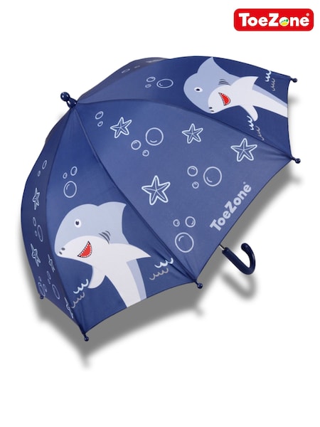 ToeZone Boys Blue Shark Waterproof Umbrella (V35172) | £12