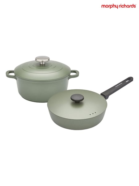 Morphy Richards Green Aluminium Casserole & Saute Bundle (V35182) | £120