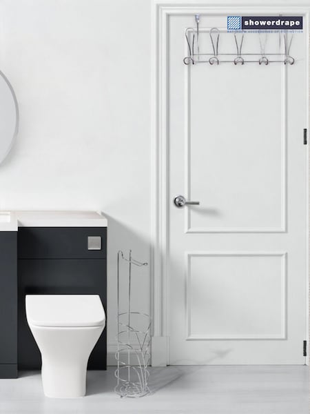 Showerdrape Chrome Vertu Toilet Roll & Spare Holder & Over Dook Hook Set (V35231) | £25