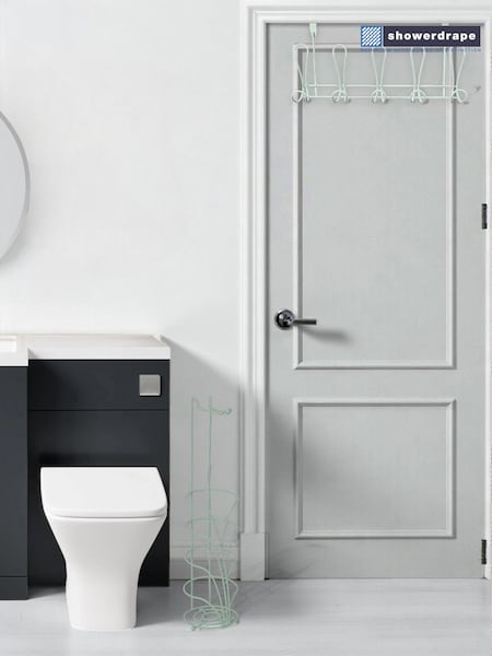 Showerdrape Sage Green Vertu Toilet Roll & Spare Holder & Over Dook Hook Set (V35244) | £25