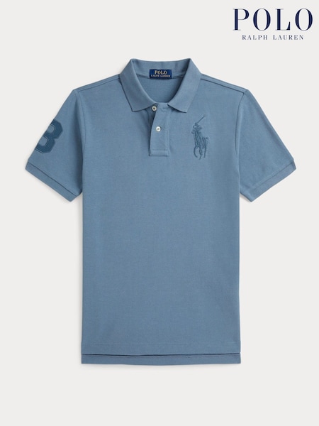 Polo Ralph Lauren Blue Marl Tonal Big Pony Player Polo Shirt (V35310) | £75 - £90