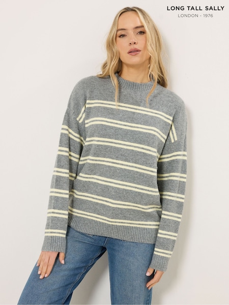 Long Tall Sally Grey Stripe Jumper (V35597) | £33