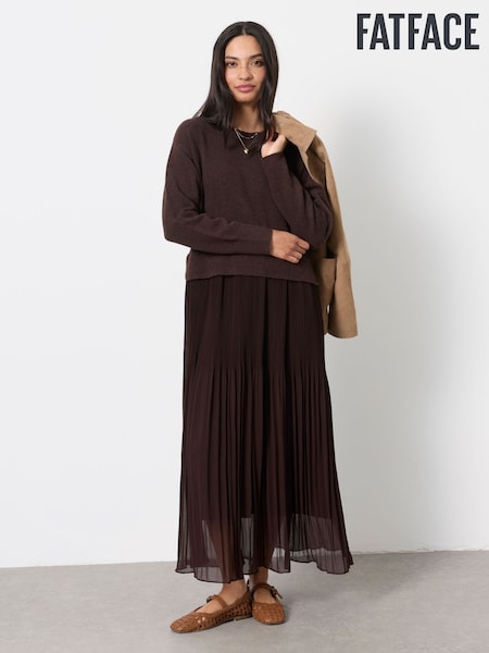 Chocolate Brown - Fatface Sally 2 In 1 Midaxi Dress