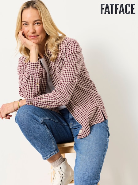 Dark Purple Gingham - Fatface Shirt