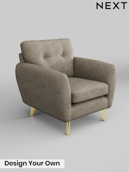 Monza Faux Leather Easy Clean/Mink Brown Wilson Buttoned Back (V35834) | £599