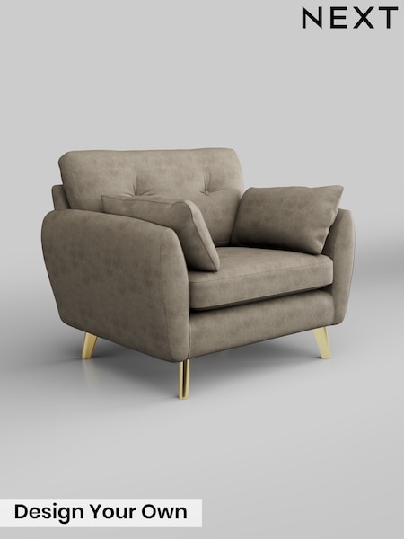 Monza Faux Leather Easy Clean/Mink Brown Wilson Buttoned Back (V35834) | £699