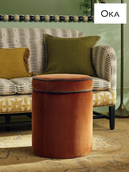 Oka Orange Samena Ottoman (V36112) | £295