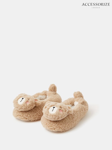 Accessorize Natural Girls Bear Slippers (V36198) | £14 - £15