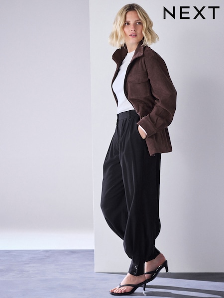 Black - Balloon Leg Tailored Trousers