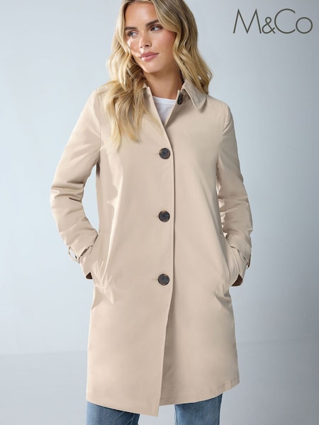 M&Co Natural Petite Mid Length Mac Coat (V36453) | £74