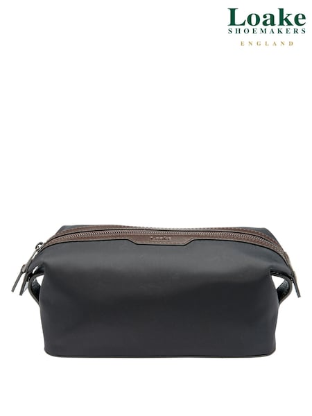 Loake Nylon and Leather Black Washbag (V36524) | £49