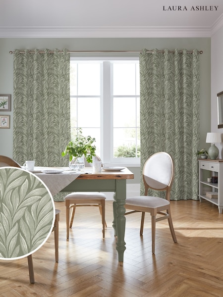 Laura Ashley Green Coulderton Leaves Made to Measure Curtain (V36597) | £100