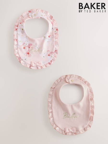Pink - Baker By Ted Baker 2 Pack Frill Bibs