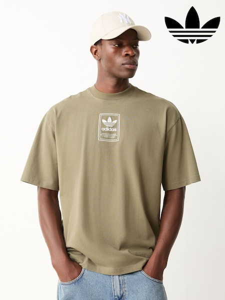Green - Regular Adidas Originals Elevtaed Gfx T-shirt